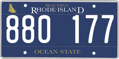RI license plate 880177