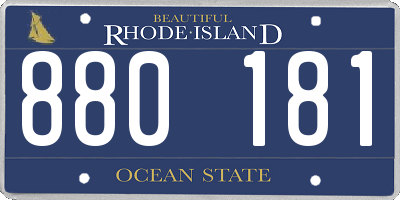 RI license plate 880181