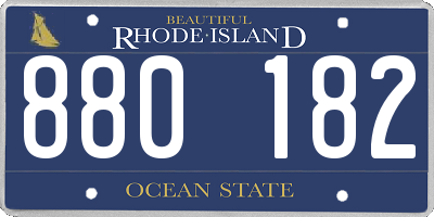 RI license plate 880182