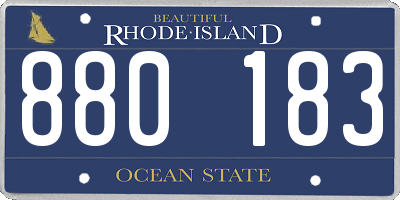 RI license plate 880183