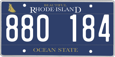 RI license plate 880184