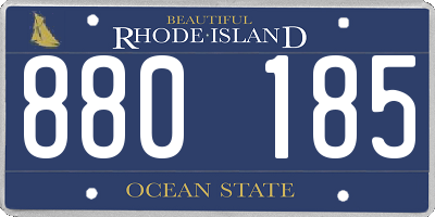 RI license plate 880185