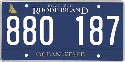 RI license plate 880187