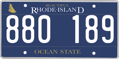 RI license plate 880189