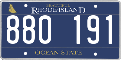 RI license plate 880191