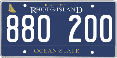RI license plate 880200