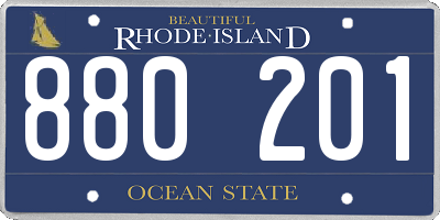 RI license plate 880201