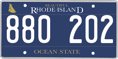 RI license plate 880202