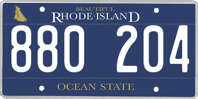RI license plate 880204