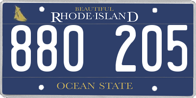 RI license plate 880205