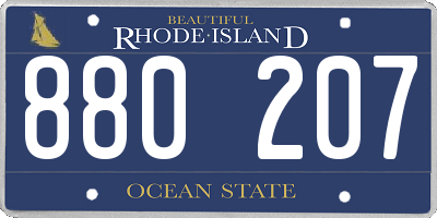 RI license plate 880207