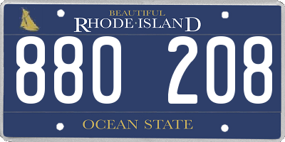 RI license plate 880208
