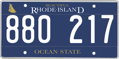 RI license plate 880217
