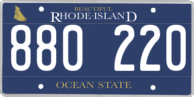 RI license plate 880220