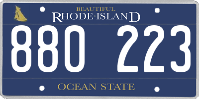 RI license plate 880223
