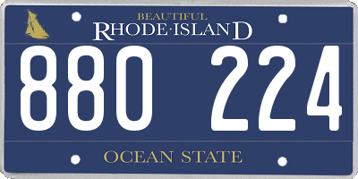 RI license plate 880224