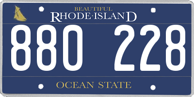 RI license plate 880228