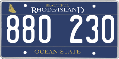 RI license plate 880230