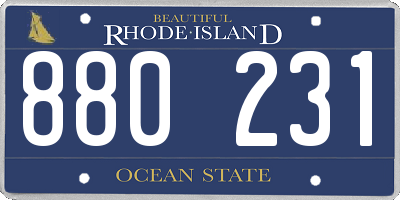 RI license plate 880231