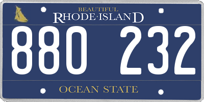 RI license plate 880232