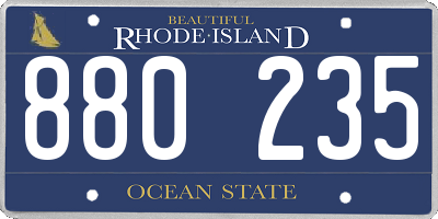 RI license plate 880235