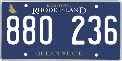 RI license plate 880236