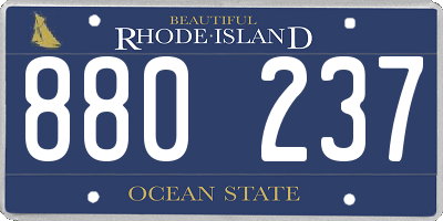 RI license plate 880237