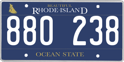 RI license plate 880238