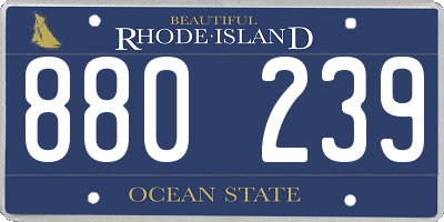 RI license plate 880239