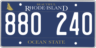 RI license plate 880240