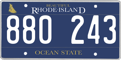 RI license plate 880243