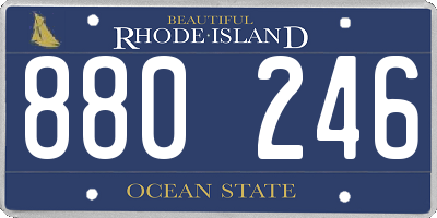 RI license plate 880246