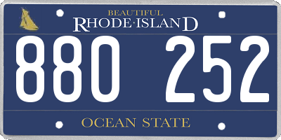 RI license plate 880252