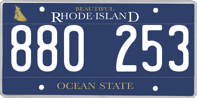 RI license plate 880253