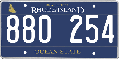 RI license plate 880254