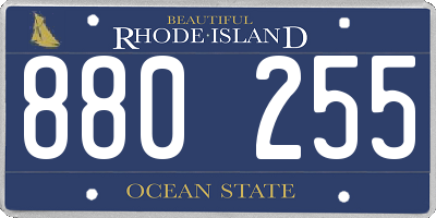RI license plate 880255