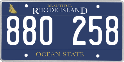 RI license plate 880258