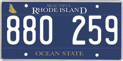 RI license plate 880259