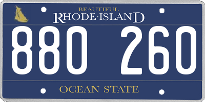 RI license plate 880260