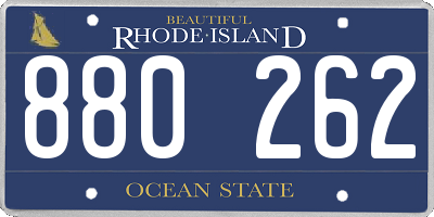 RI license plate 880262