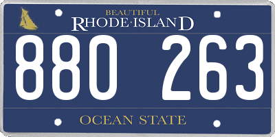 RI license plate 880263