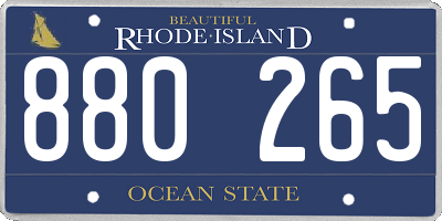 RI license plate 880265