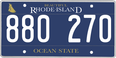 RI license plate 880270
