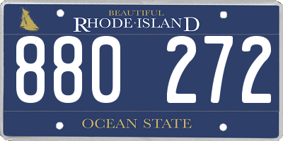 RI license plate 880272