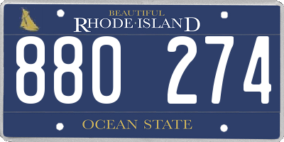 RI license plate 880274