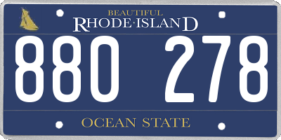 RI license plate 880278