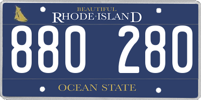 RI license plate 880280