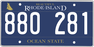 RI license plate 880281