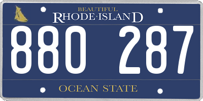 RI license plate 880287