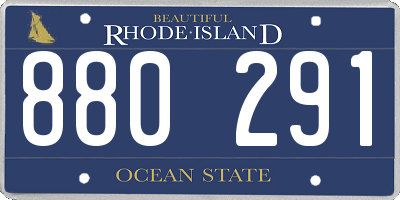 RI license plate 880291